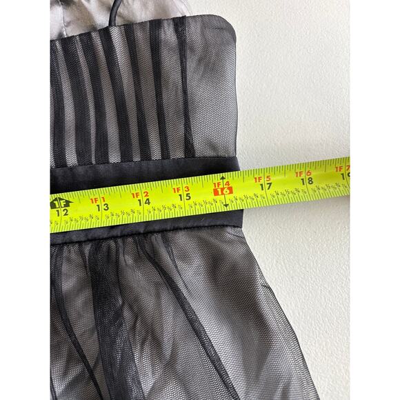 SL Fashions Black & Silver Babydoll Sheer Lace Cocktail Dress | Size 14 - Picture 10 of 13